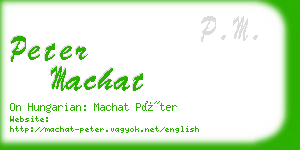 peter machat business card